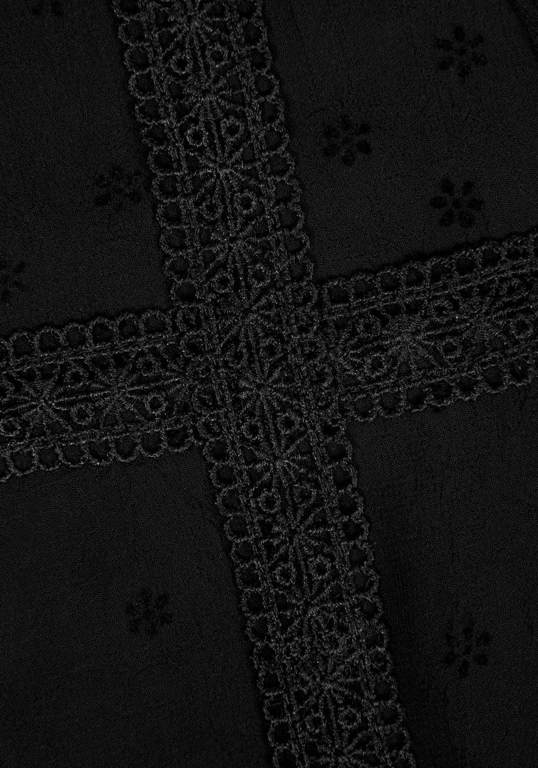 Sabrina Sheer Lace Trim Blouse