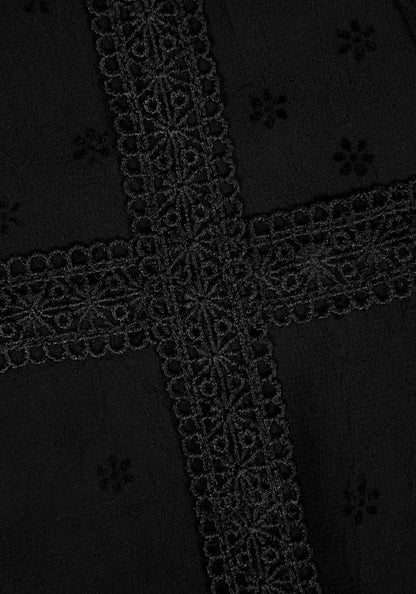 Sabrina Sheer Lace Trim Blouse