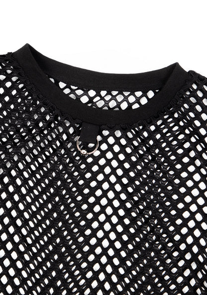 Binding Wide Mesh Oversized Tee