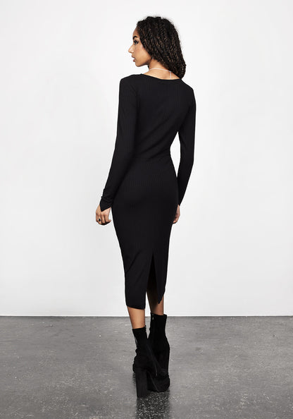VAMPIRA V-NECK MIDI DRESS