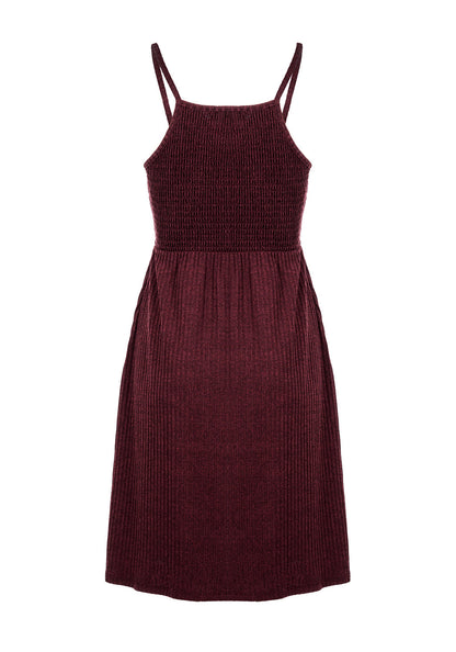 MUNDI SHIRRED MIDI DRESS