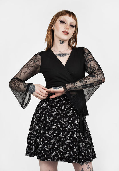 WALLFLOWER JERSEY WRAP TOP