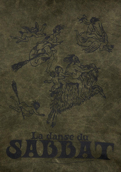 Sabbat and Sun Green Acid Wash Pullover Hoody