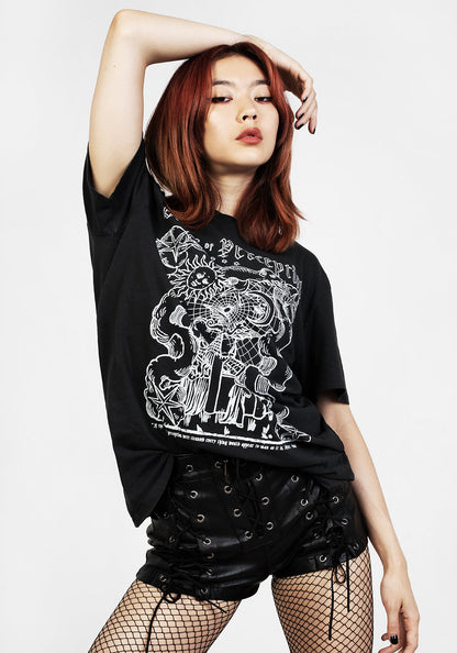 Perception Black Garment Washed T-shirt