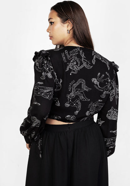 Zodiac Crop Wrap Top