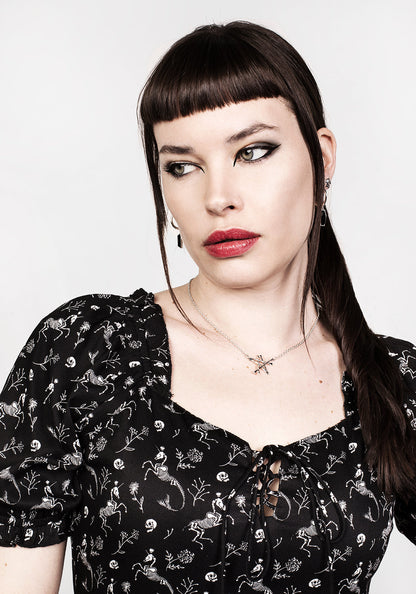 MAKEBELIEVE LACE UP MIDI DRESS