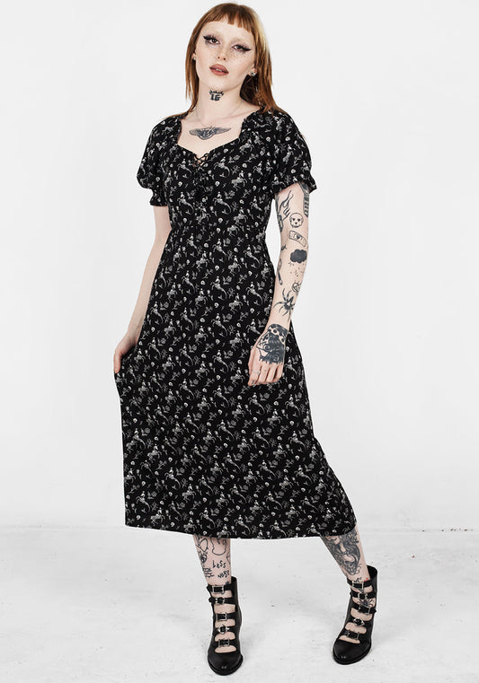 MAKEBELIEVE LACE UP MIDI DRESS