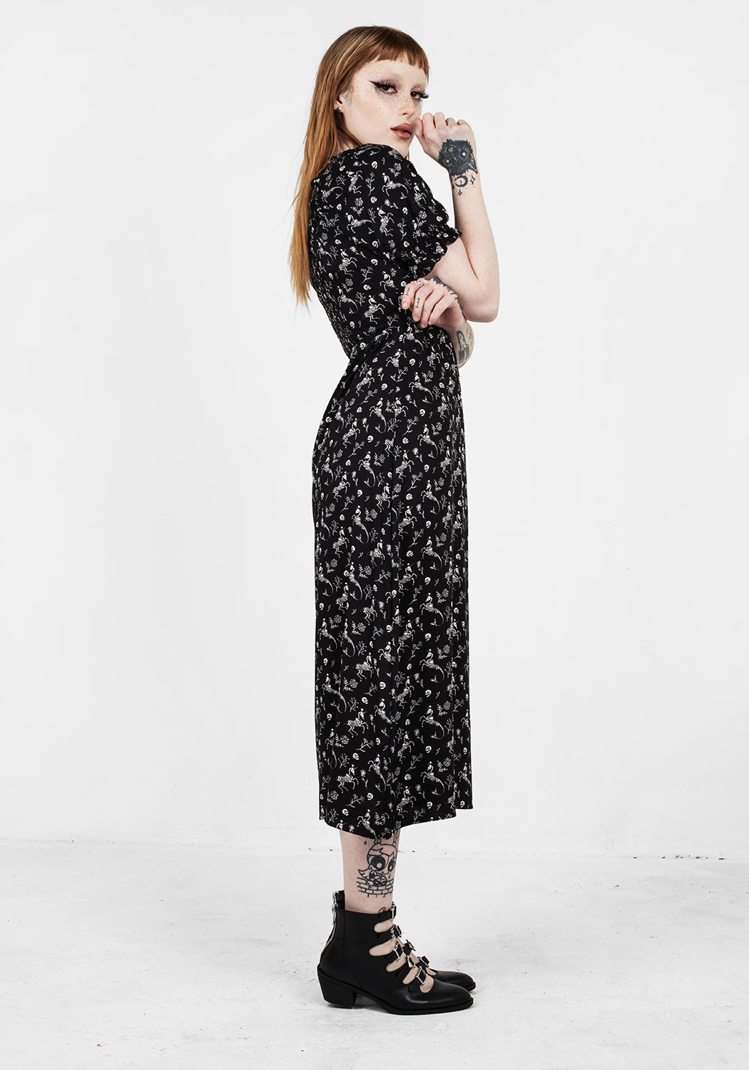 MAKEBELIEVE LACE UP MIDI DRESS