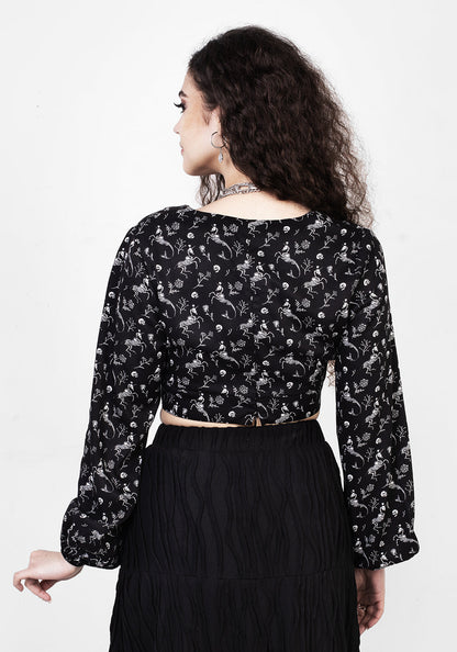 MAKEBELIEVE TIE FRONT CROP TOP