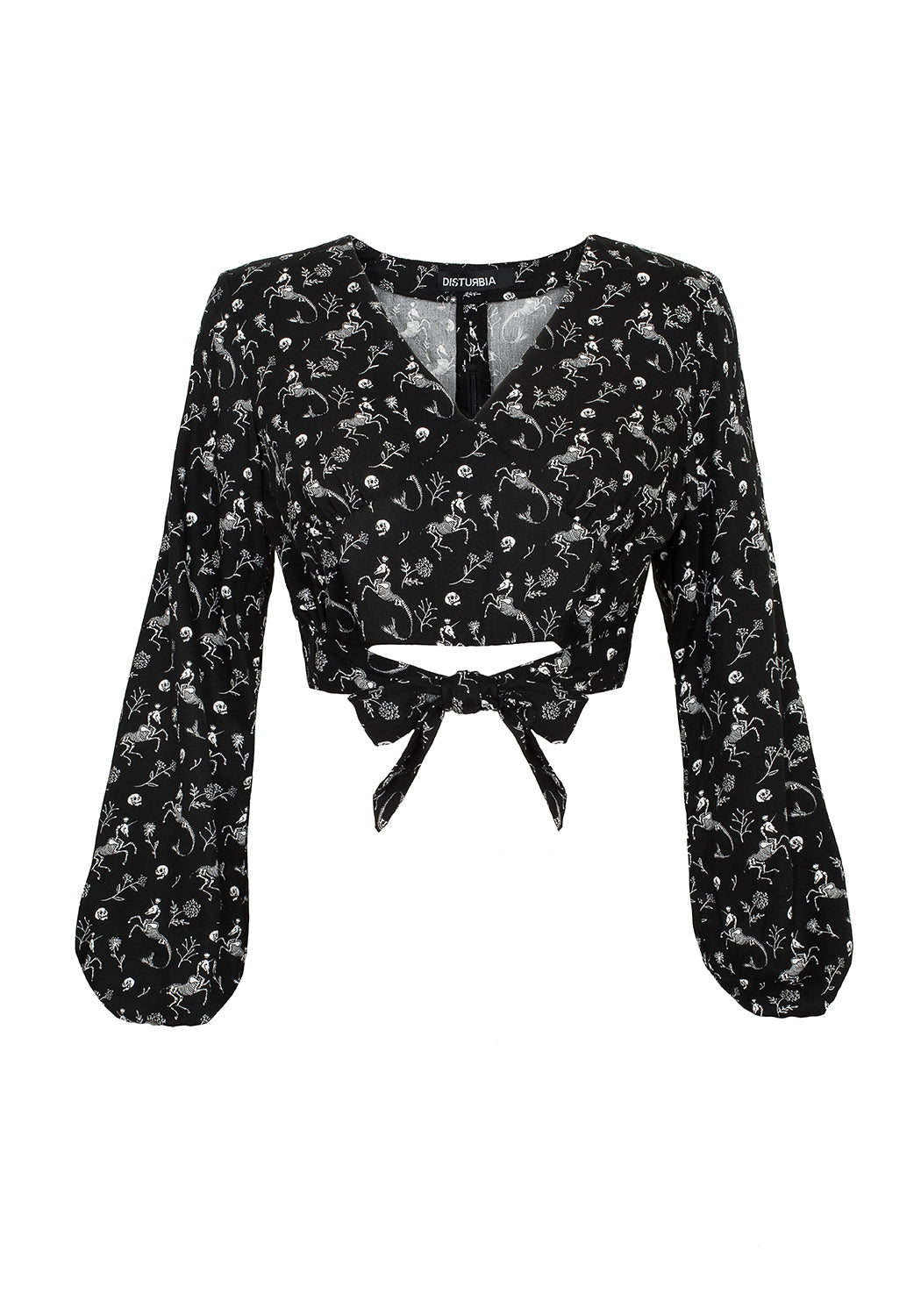 MAKEBELIEVE TIE FRONT CROP TOP