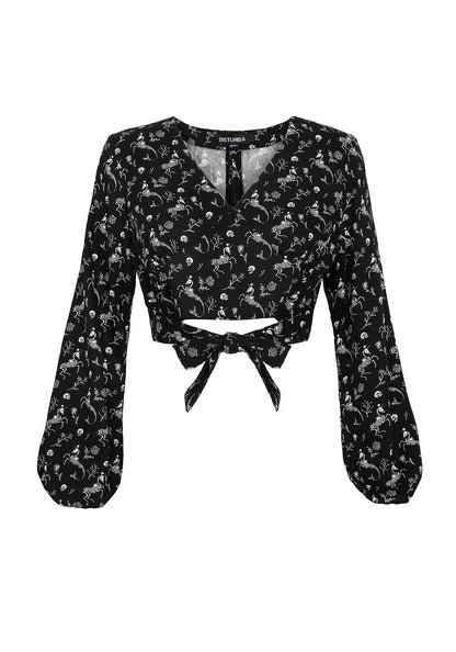 MAKEBELIEVE TIE FRONT CROP TOP