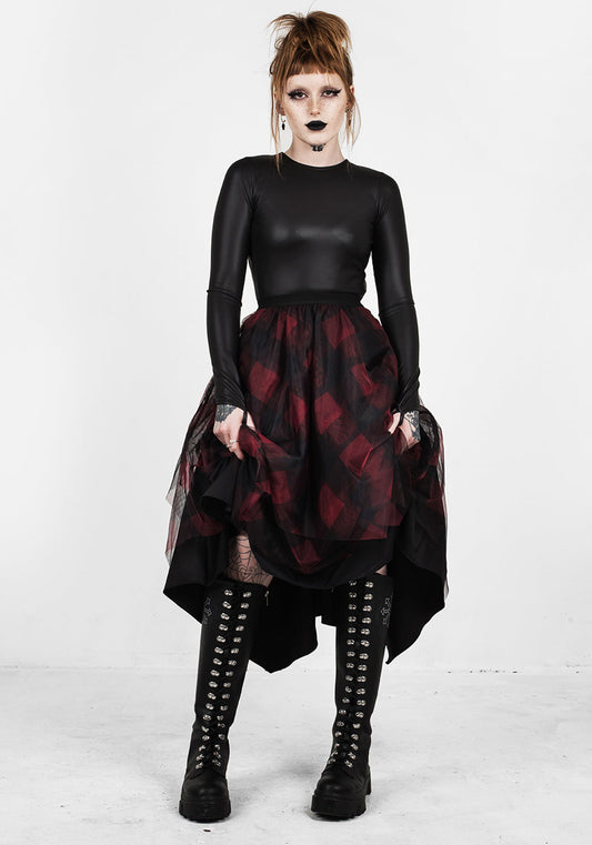 CIRQUE LAYERED TULLE MIDI SKIRT