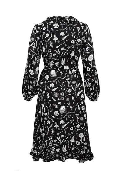 HEDGEWITCH RUFFLE WRAP ABOVE KNEE DRESS