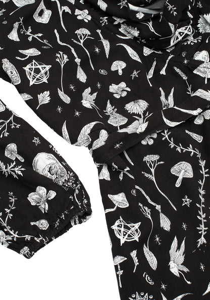 HEDGEWITCH RUFFLE WRAP ABOVE KNEE DRESS