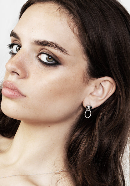 Sphynx Silver Hoop Earrings