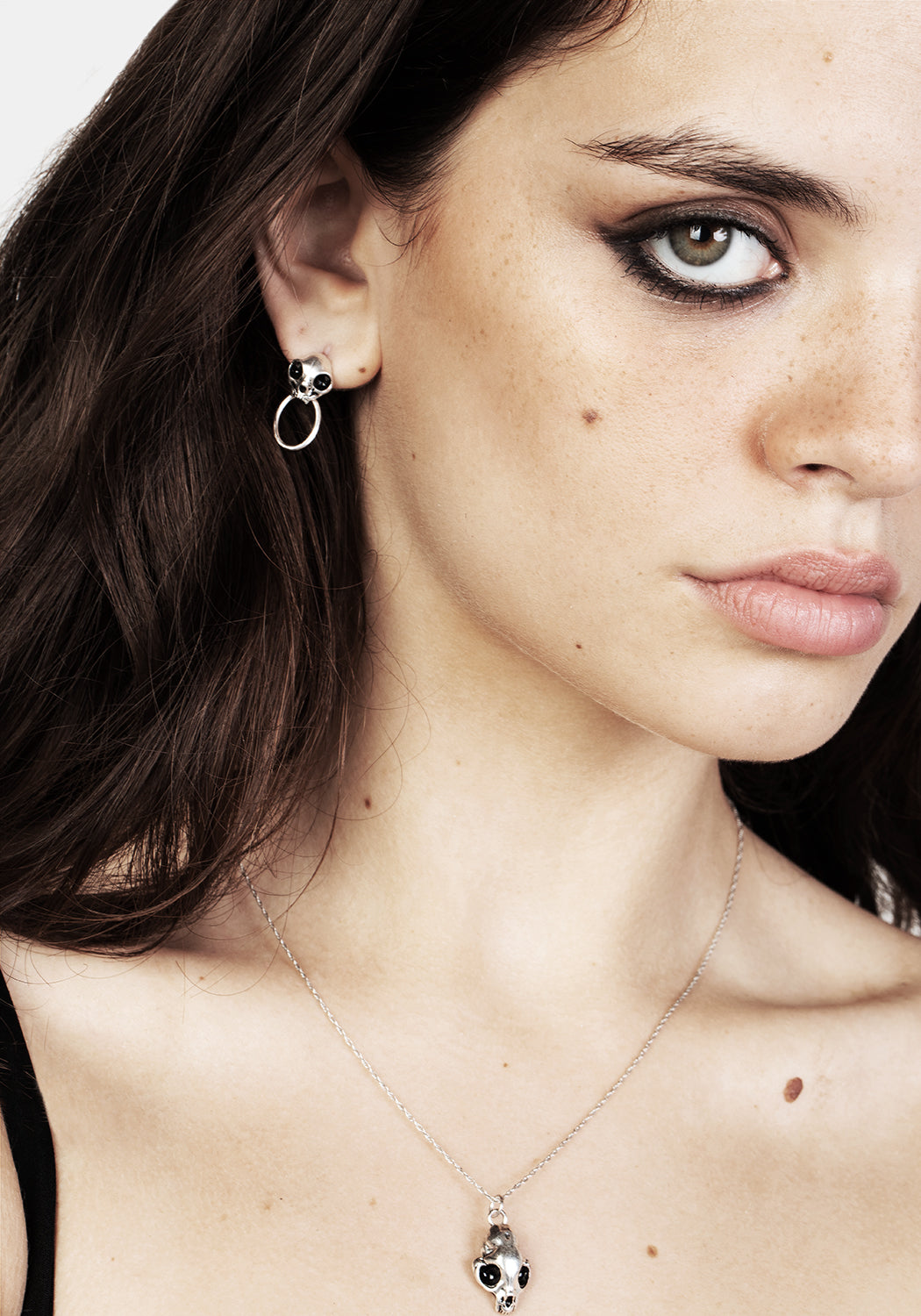 Sphynx Silver Hoop Earrings