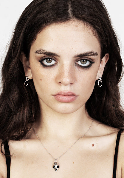 Sphynx Silver Hoop Earrings