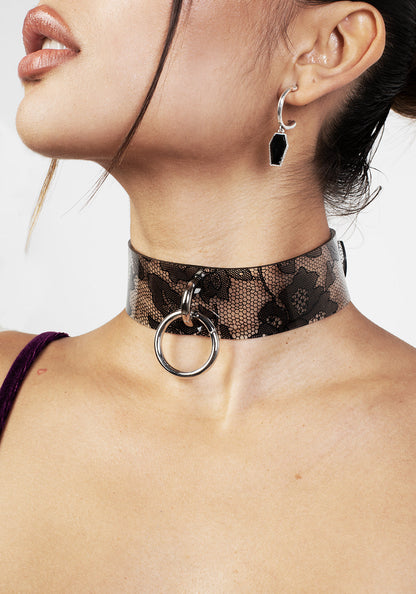 GOTHITA PU LACE CHOKER