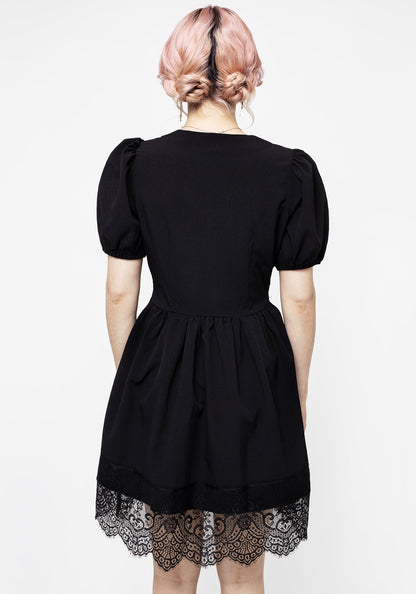 Mortuary Lace Button Up Mini Dress