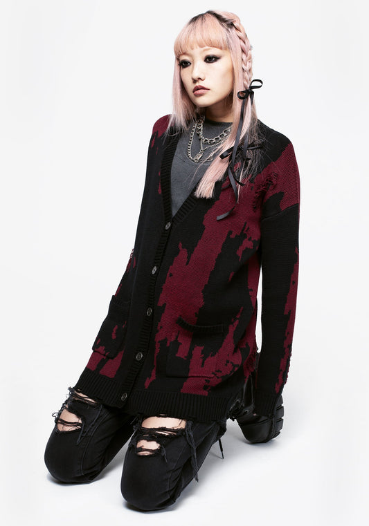 Snag Distressed Oversized Cardigan
