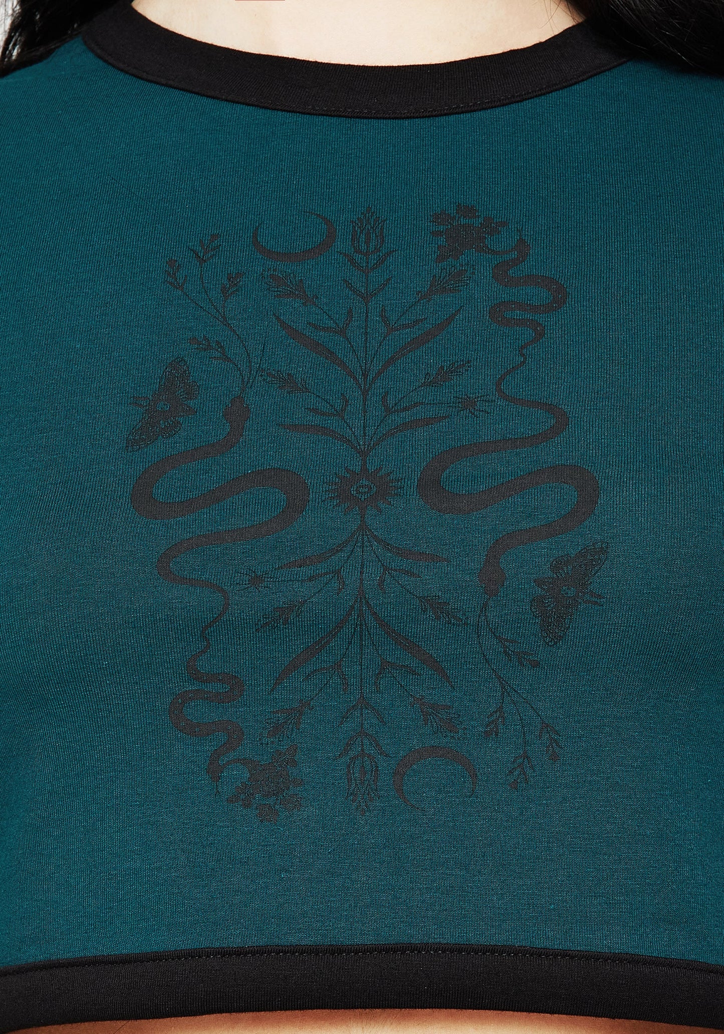 Dominion Snake Print Crop Baby Tee