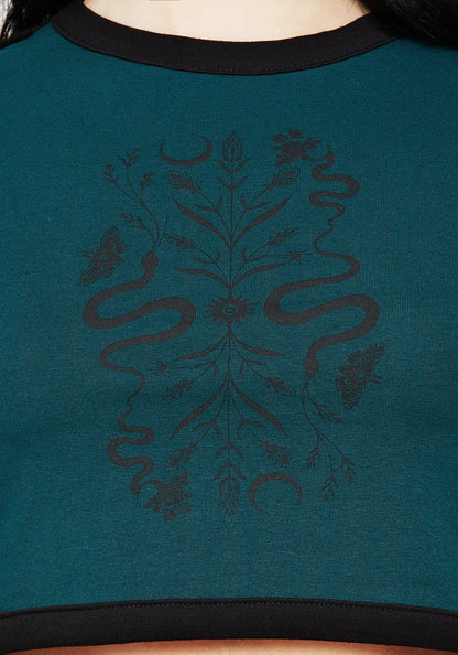 Dominion Snake Print Crop Baby Tee