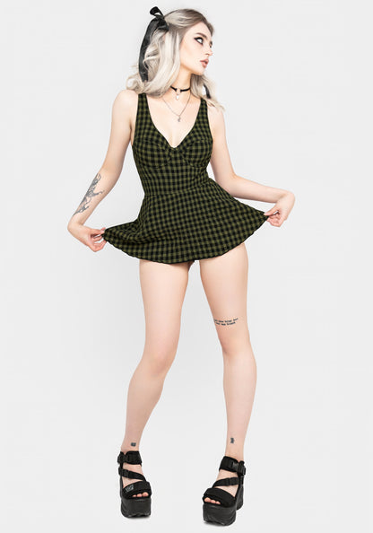 Terra Gingham Peplum Skirted Swimsuit