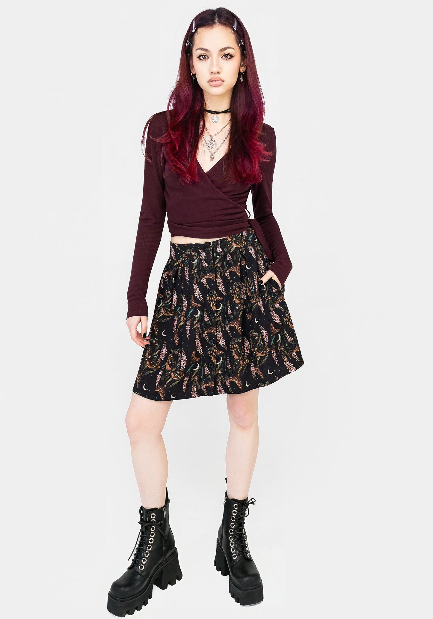 Atropos Button Front Mini Skirt