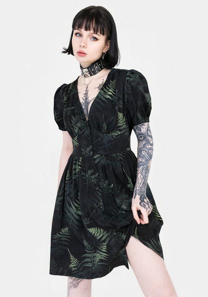 Fernery Button Up Corset Mini Dress