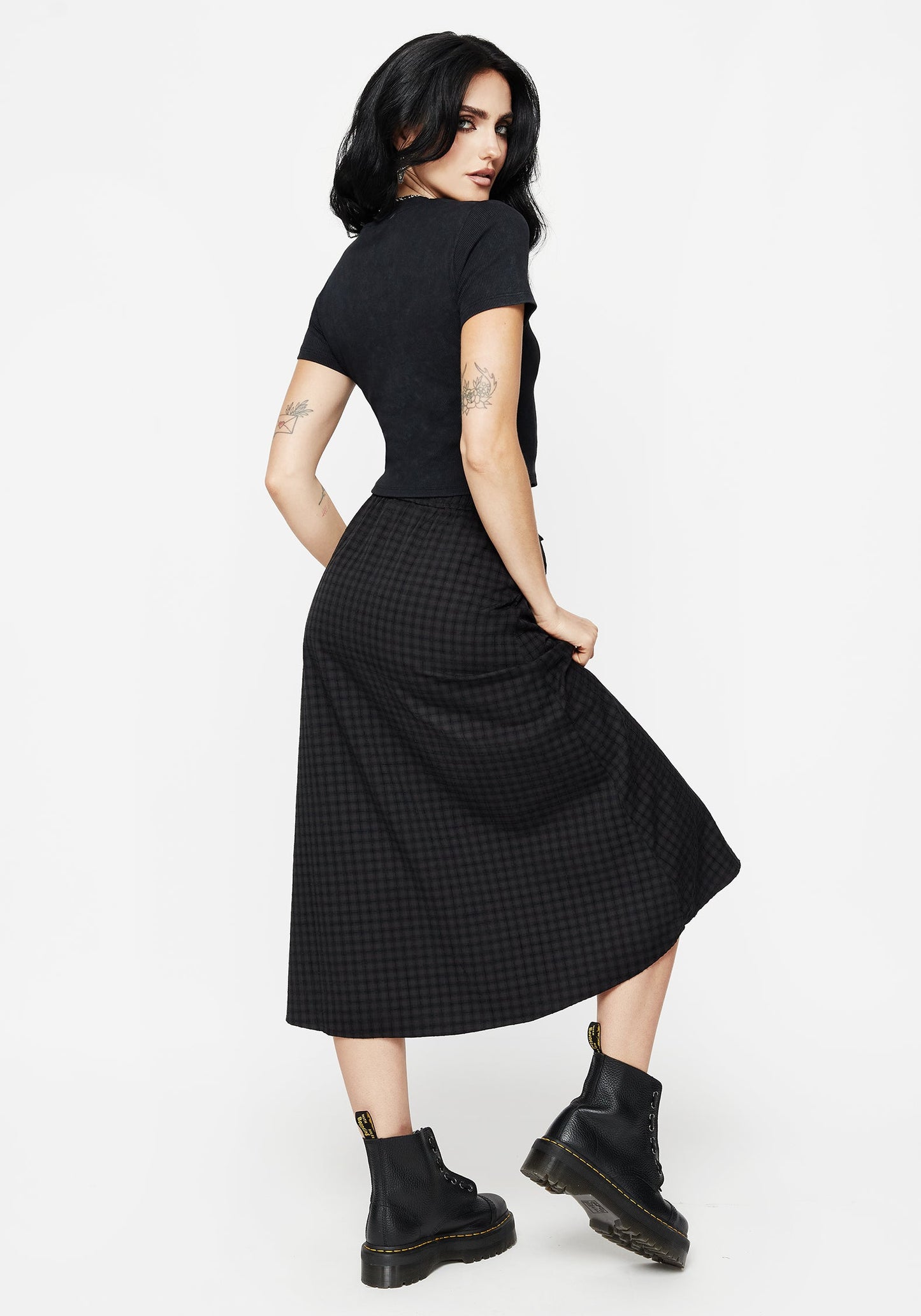 Ziggy Check Midi Skirt