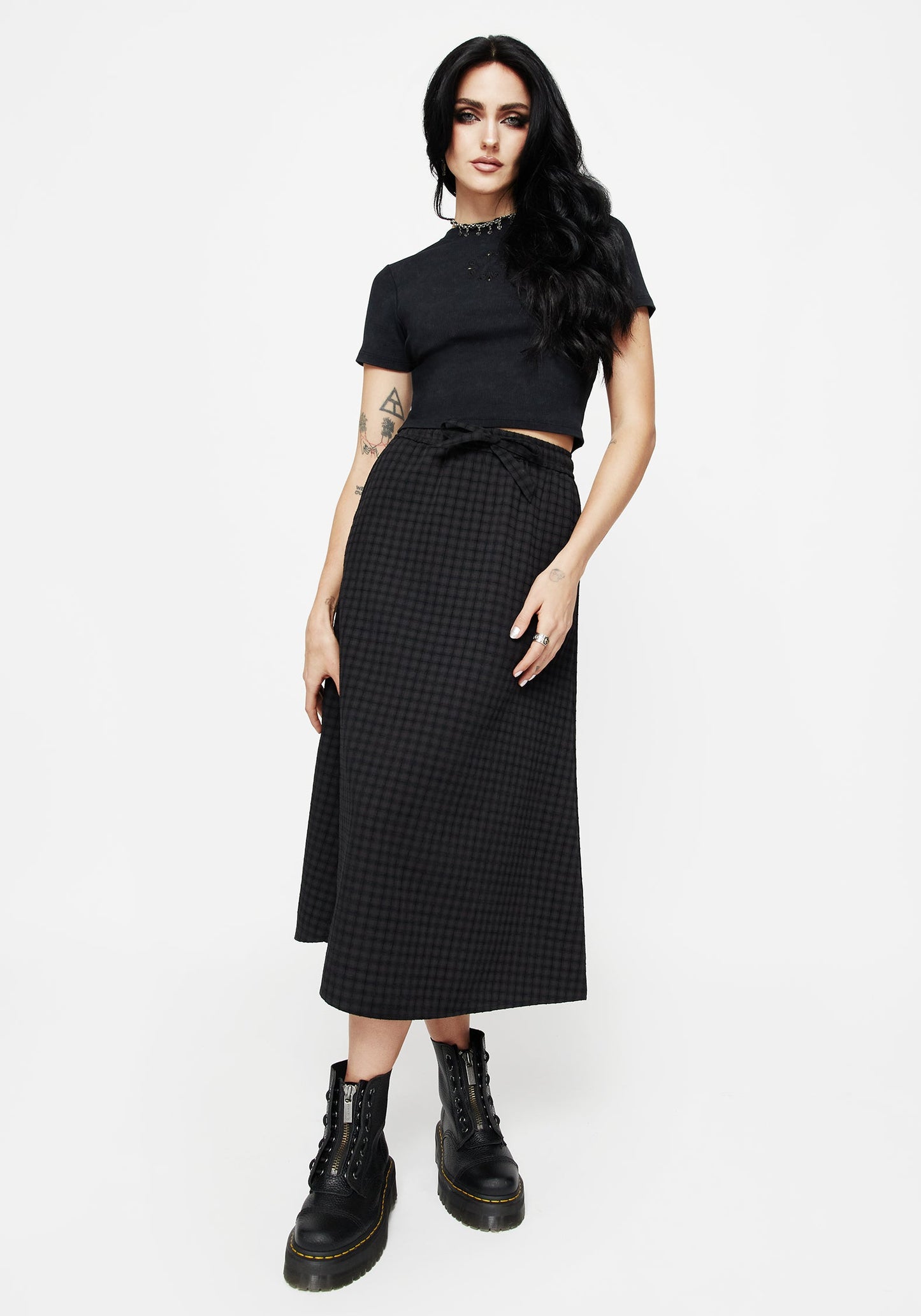 Ziggy Check Midi Skirt