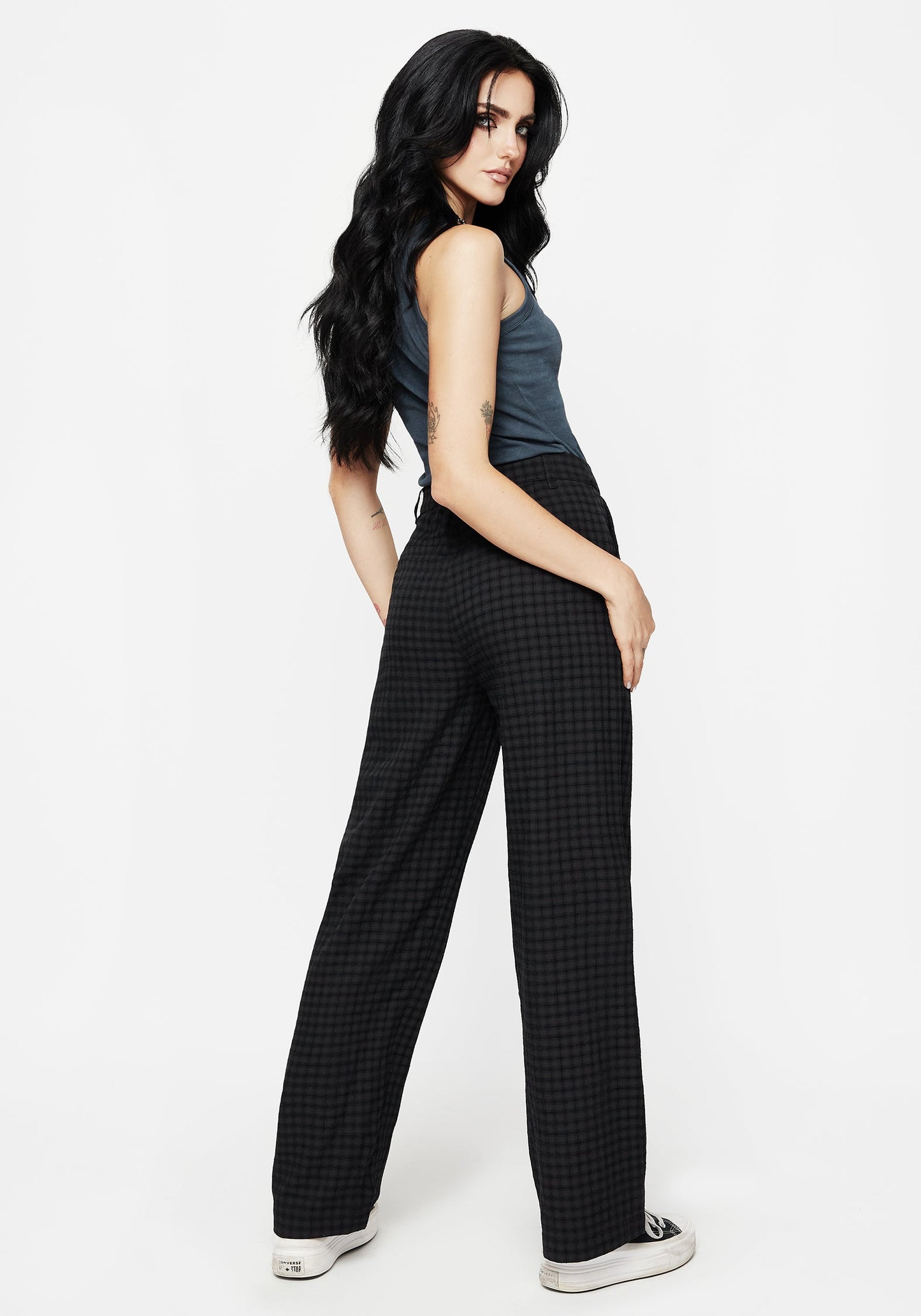 Ziggy Check Straight Leg Trousers