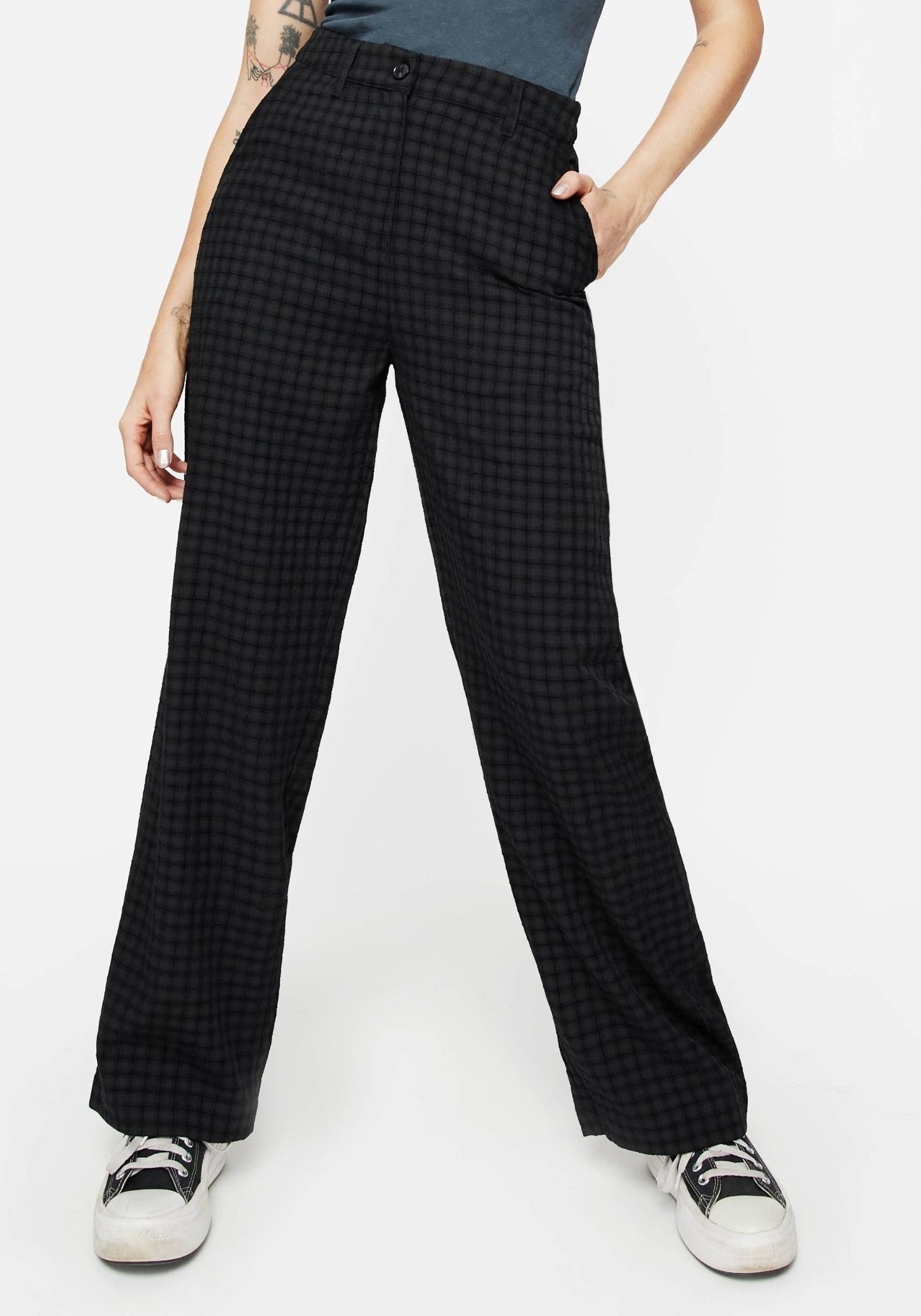 Ziggy Check Straight Leg Trousers