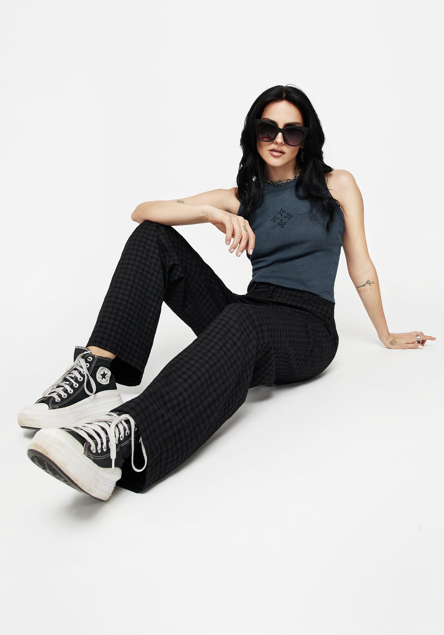 Ziggy Check Straight Leg Trousers