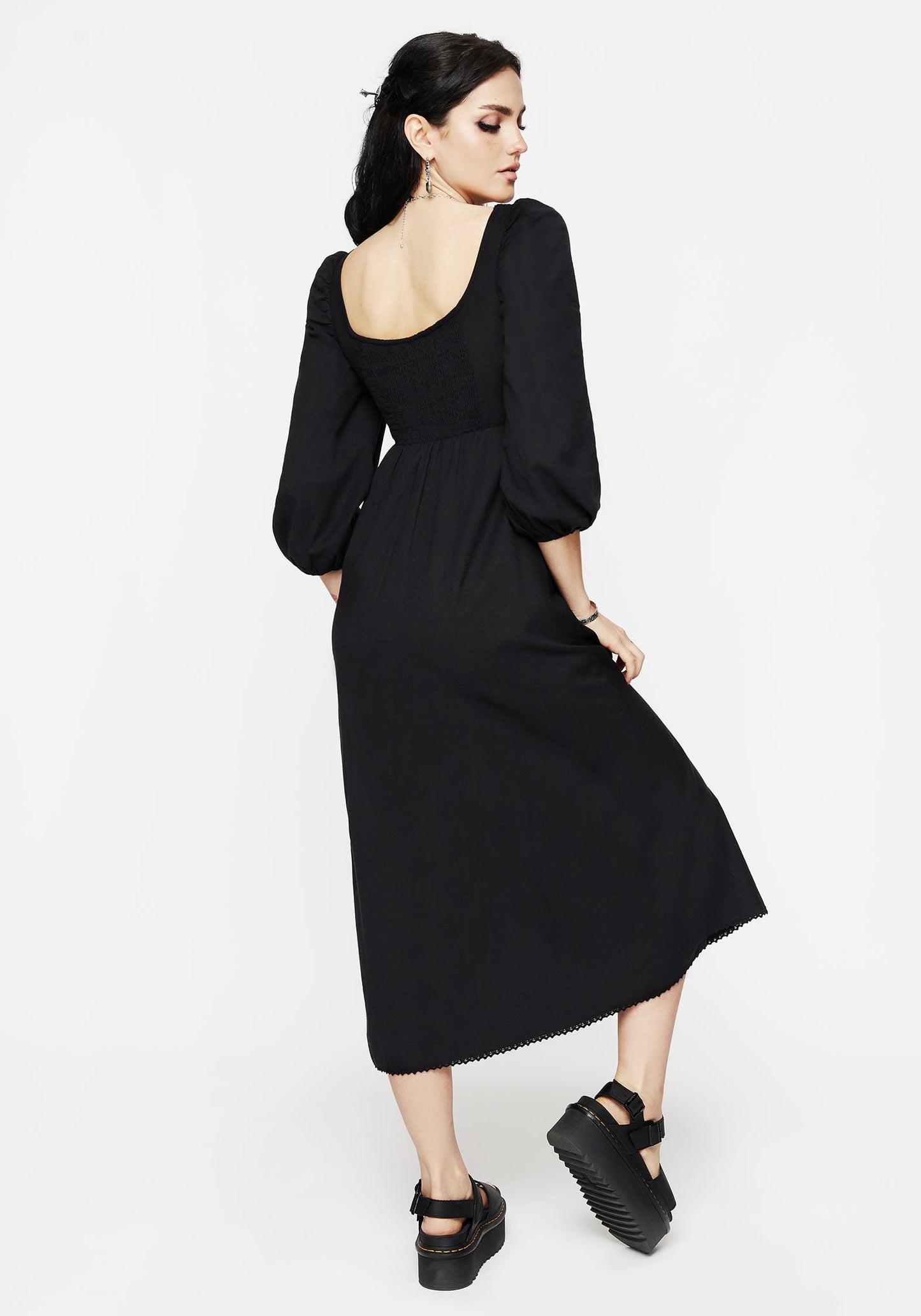 Larissa Hand Embroidered Smocked Midaxi Dress