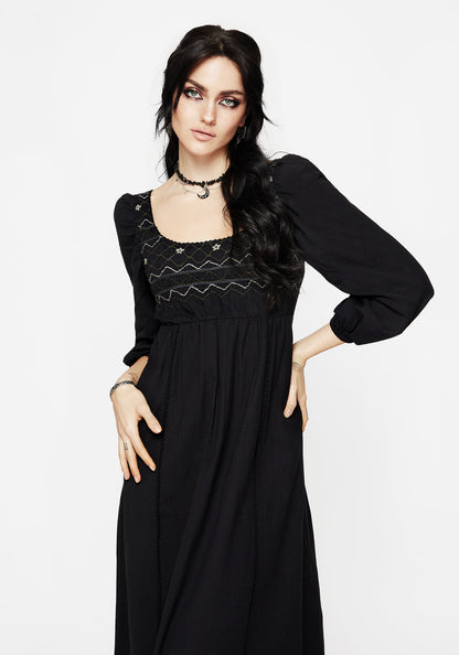 Larissa Hand Embroidered Smocked Midaxi Dress