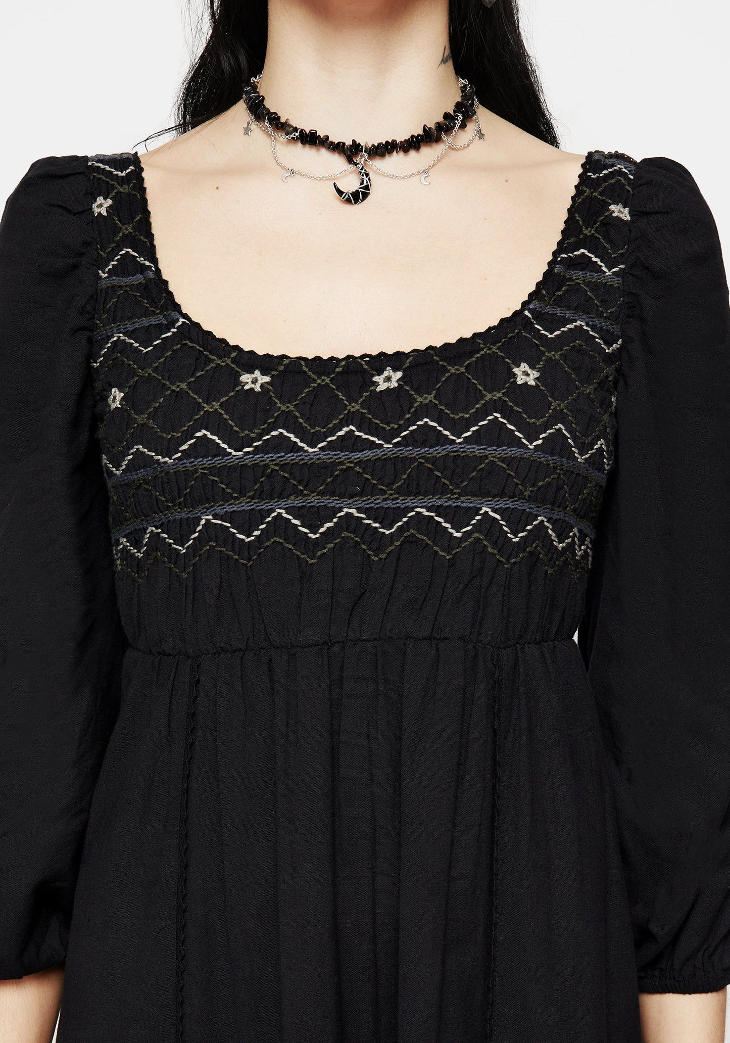 Larissa Hand Embroidered Smocked Midaxi Dress