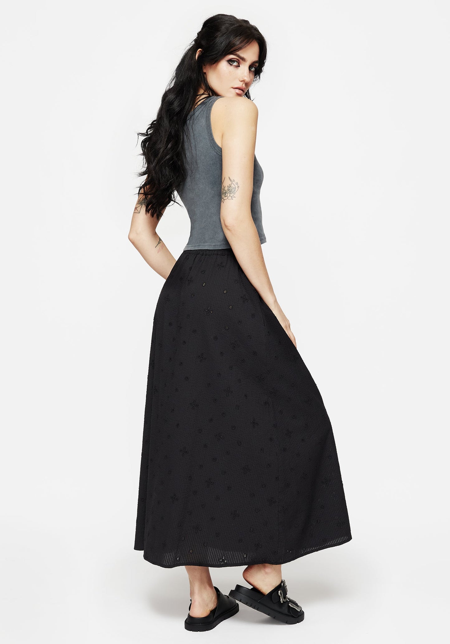 Crux Broderie Midaxi Skirt