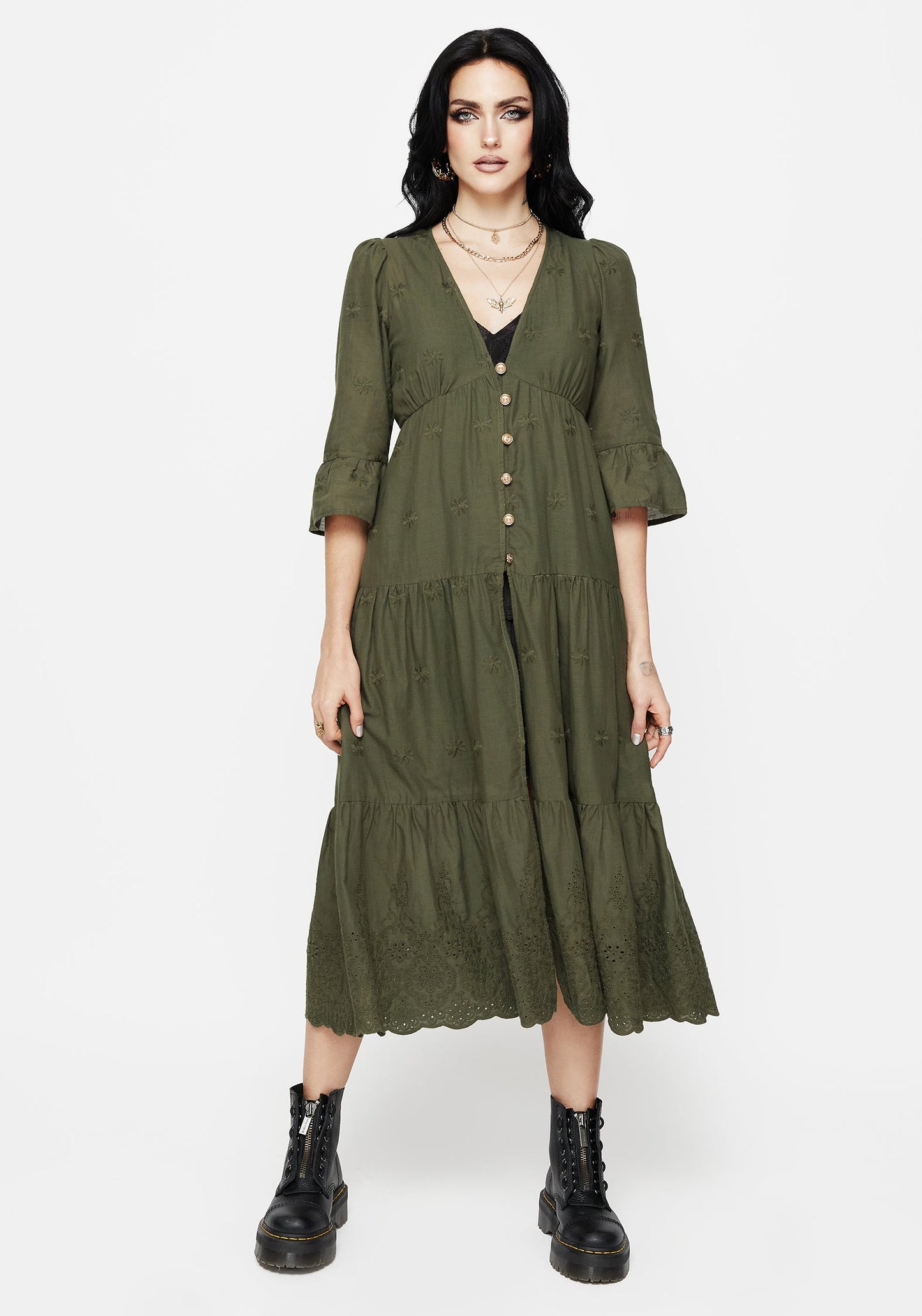 Gossamer Tiered Overdress - Green