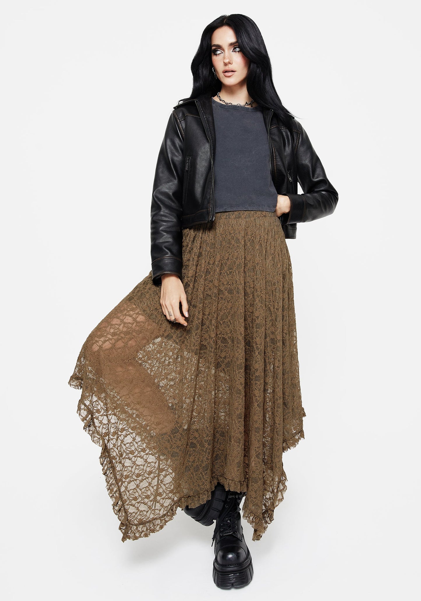 Foxglove Cotton Embroidered Boxy Crop Tee