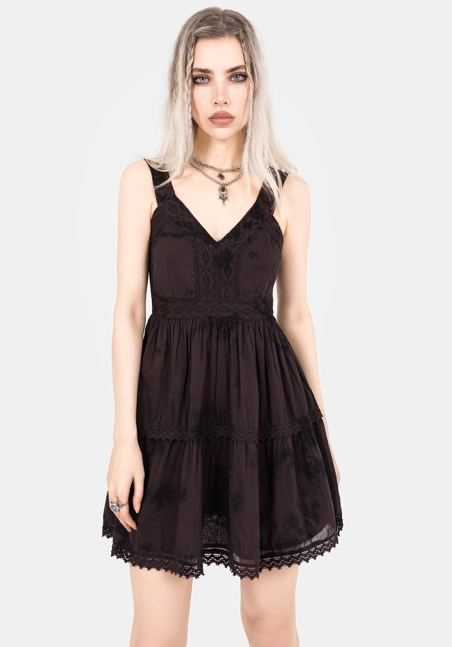 Burnout Tie Dye Cotton Mini Dress