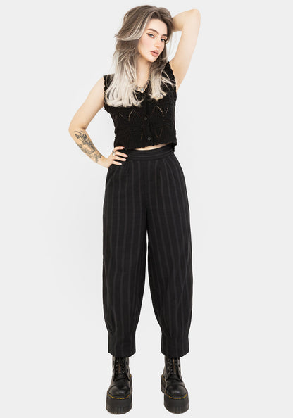 Delores Striped Cotton Balloon Trousers