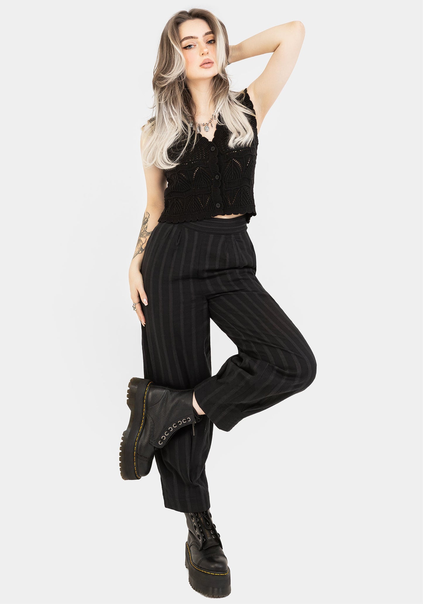 Delores Striped Cotton Balloon Trousers