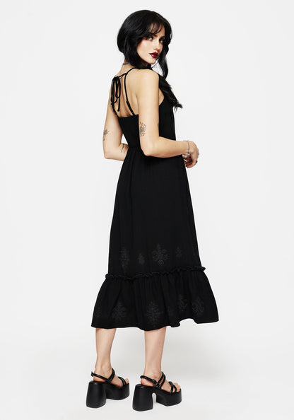 Cordata Embroidered Cami Midi Smock Dress