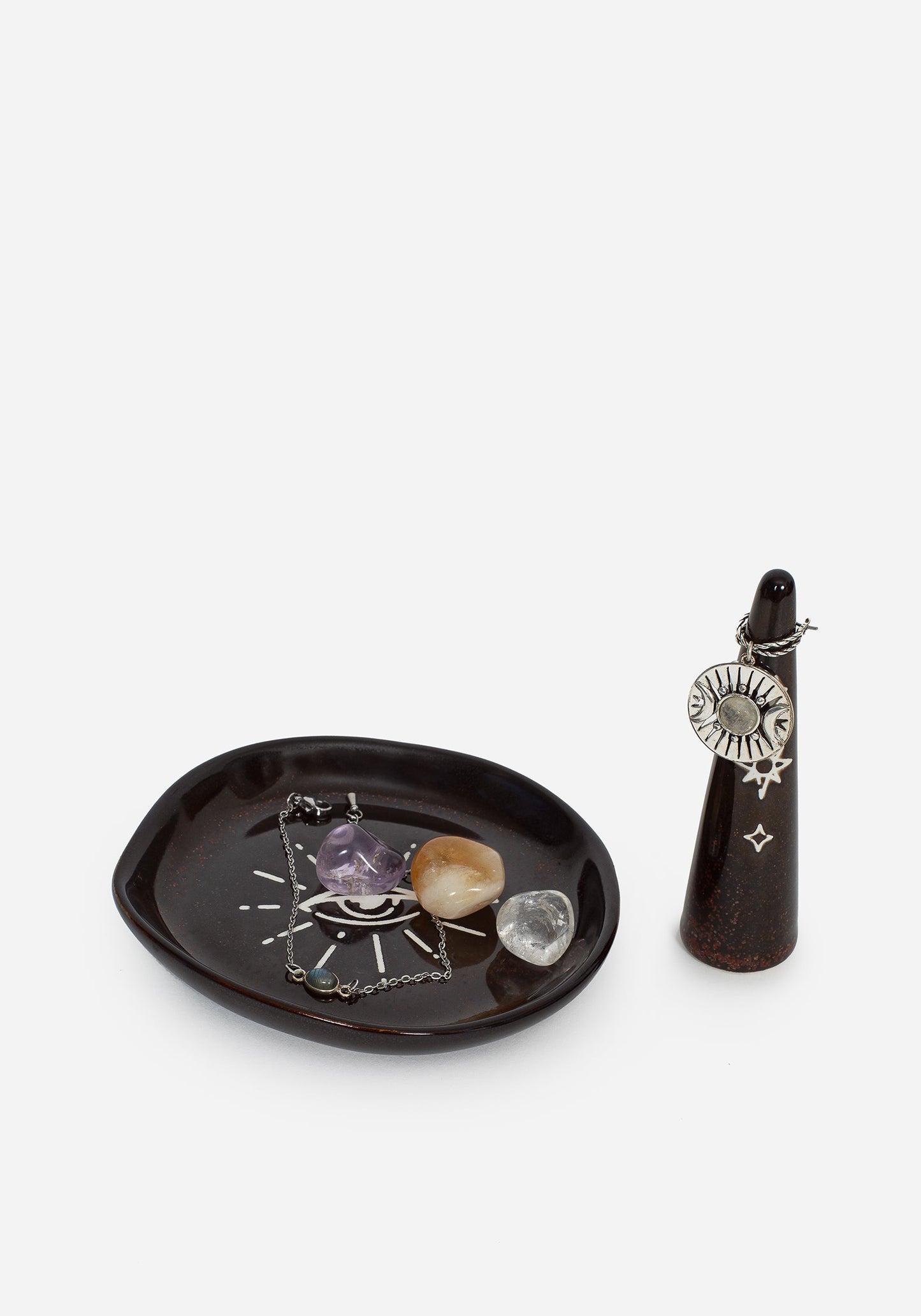 Ura Mystic Eye Trinket Tray and Ring Holder Set (2 Piece Set)