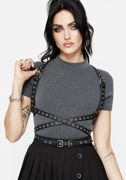 Rivet Eyelet Buckle Wrap Harness