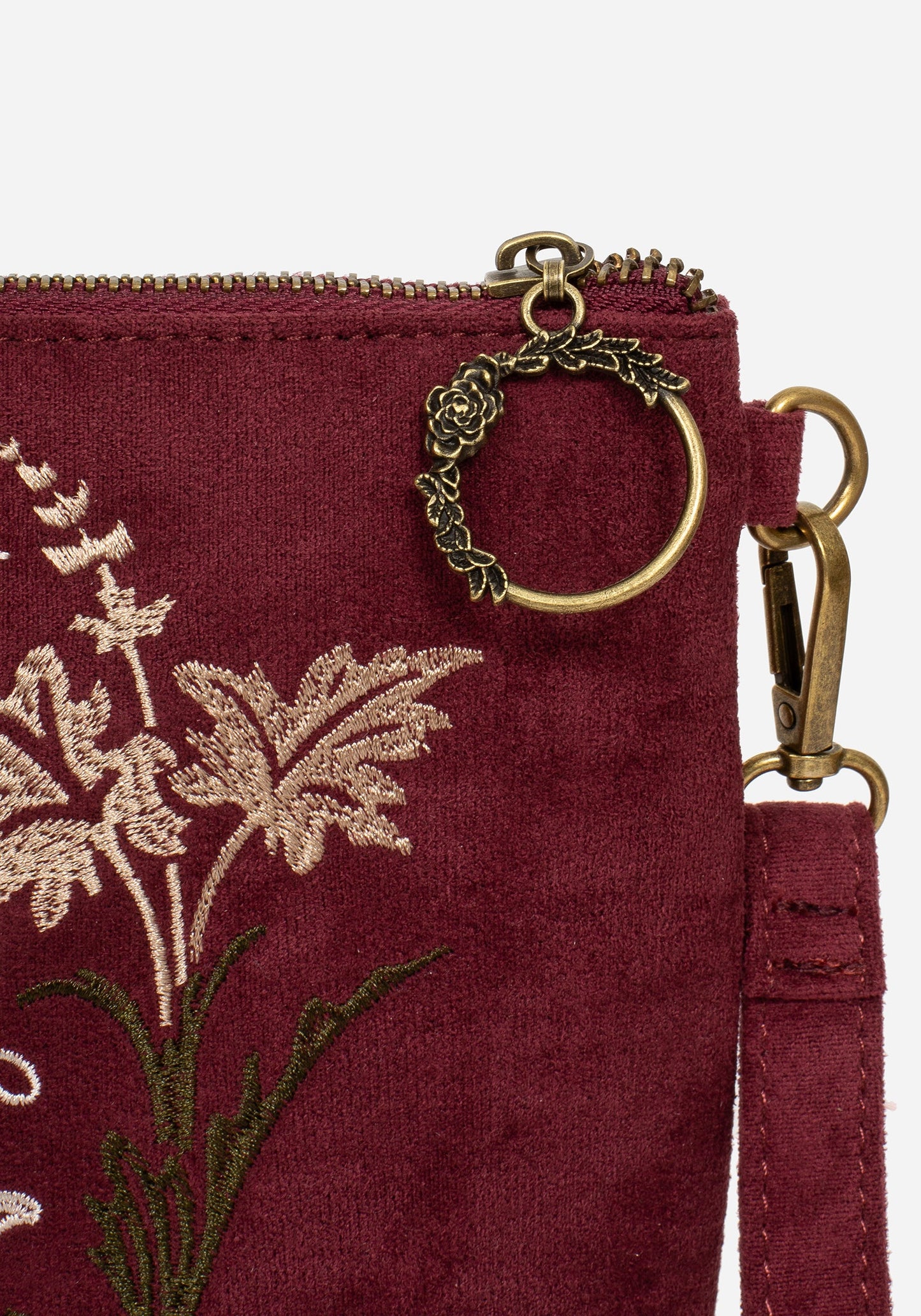 Splendour Floral Sun Embroidered Velour Zip Pouch Set