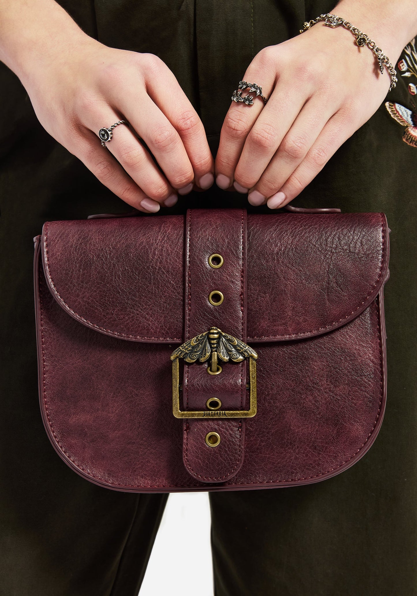 Rosamoth Buckle Crossbody Satchel Bag