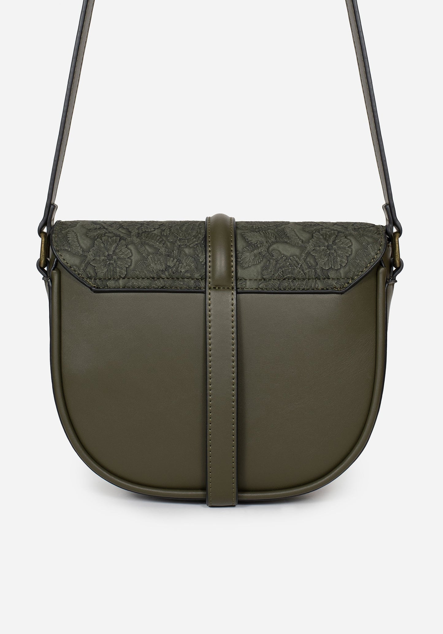 Cypress Paisley Debossed Crossbody Satchel Bag - Green