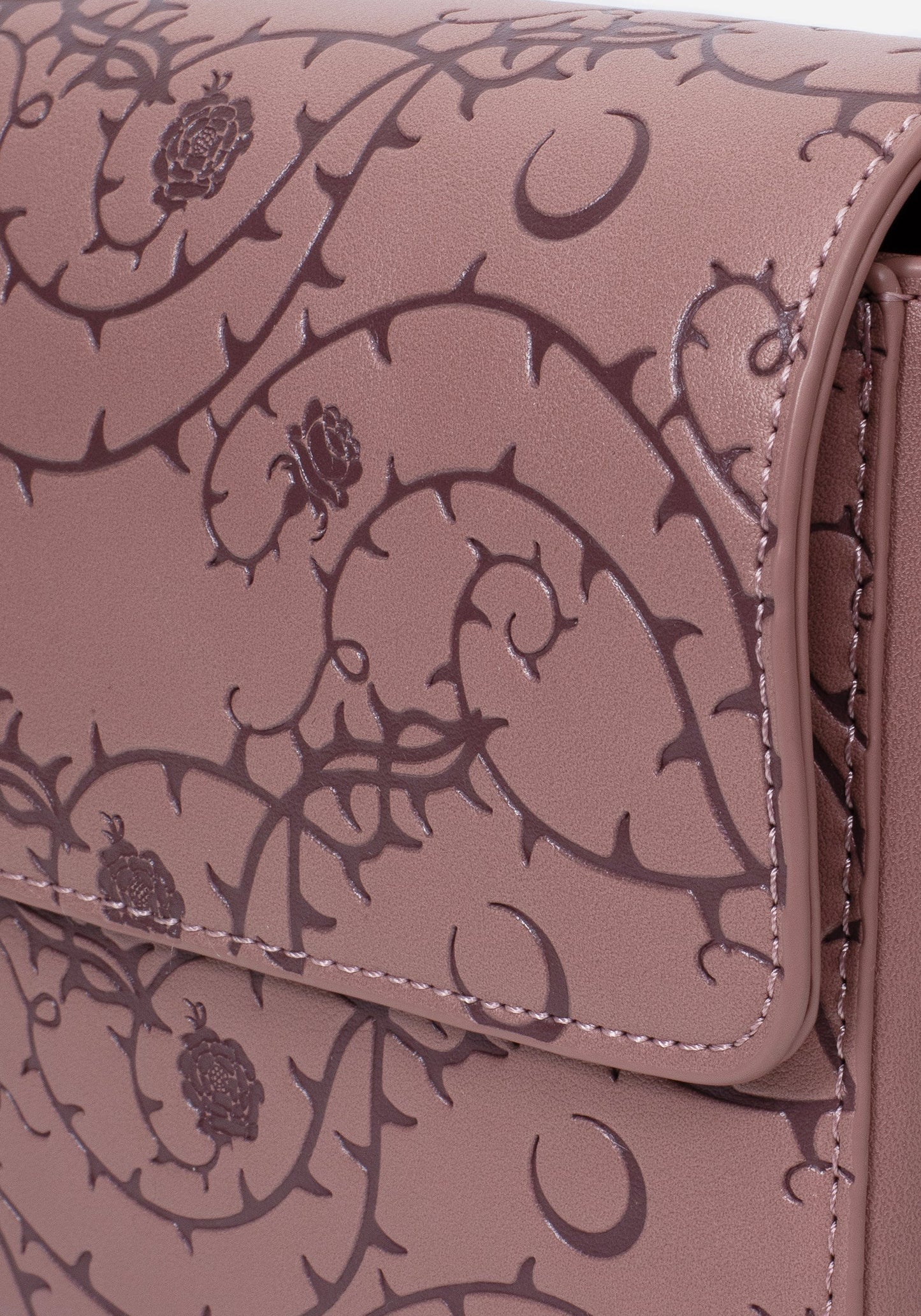 Rosethorn Floral Debossed Crossbody Bag